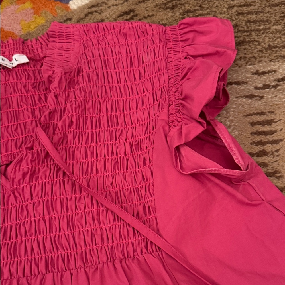 Pink Ruffled Women’s Top - Picture 3 of 5
